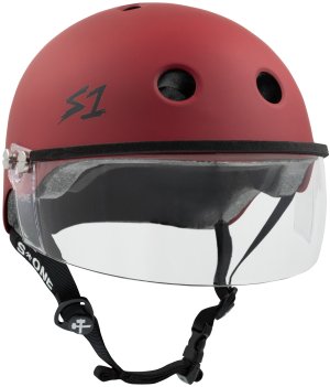 S1 Lifer Visor Helmet Blood Red Matte w/ Clear Visor