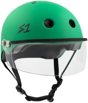 S1 Lifer Visor Helmet Kelly Green Matte w/ Clear Visor