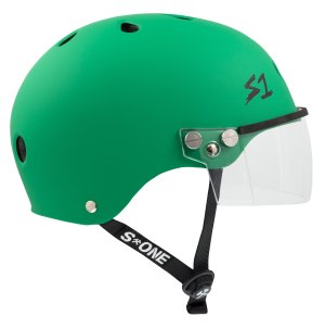 S1 Lifer Visor Helmet - Gen 2 - Kelly Green Matte w/ Clear Visor - Image 2