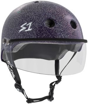 S1 Lifer Visor Helmet Purple Gloss Glitter w/Clear Visor