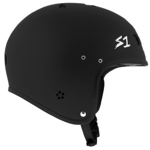 S1 Retro Lifer E-HELMET - Black Matte w/ White Checkers - Image 4